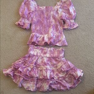 Cake for Dinner size xxs Tie-Dye Ruffle Top and Skirt Set